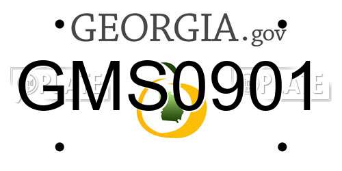GMS0901 Georgia License Plate