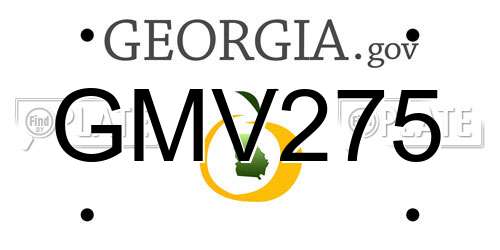 GMV275 Georgia License Plate
