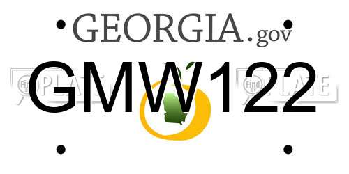 GMW122 Georgia License Plate