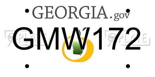 GMW172 Georgia License Plate