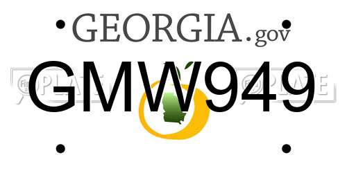 GMW949 Georgia License Plate