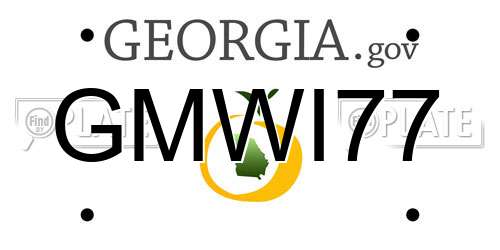 GMWI77 Georgia License Plate