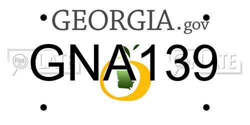 GNA139 Georgia License Plate
