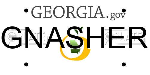 GNASHER Georgia License Plate