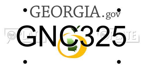 GNC325 Georgia License Plate