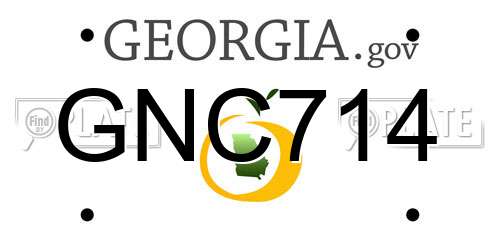 GNC714 Georgia License Plate