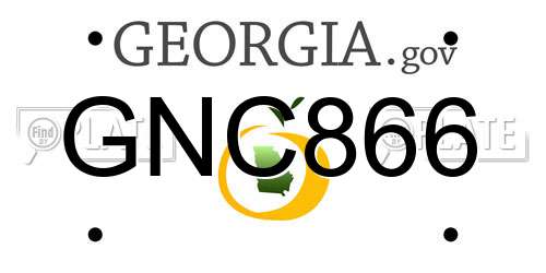 GNC866 Georgia License Plate