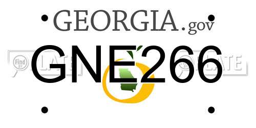 GNE266 Georgia License Plate