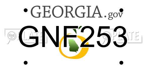 GNF253 Georgia License Plate