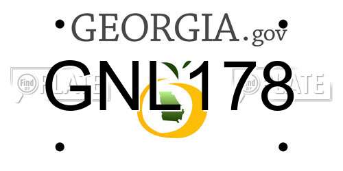 GNL178 Georgia License Plate