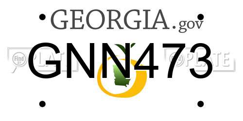 GNN473 Georgia License Plate