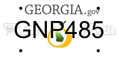 GNP485 Georgia License Plate