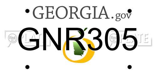 GNR305 Georgia License Plate