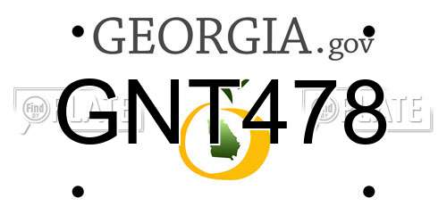GNT478 Georgia License Plate