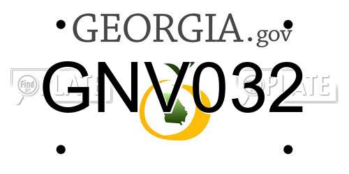 GNV032 Georgia License Plate