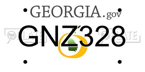 GNZ328 Georgia License Plate
