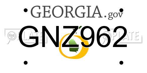 GNZ962 Georgia License Plate