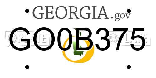 GO0B375 Georgia License Plate