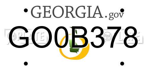 GO0B378 Georgia License Plate