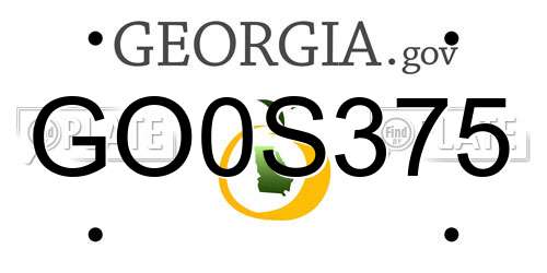 GO0S375 Georgia License Plate