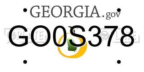 GO0S378 Georgia License Plate