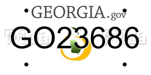 GO23686 Georgia License Plate