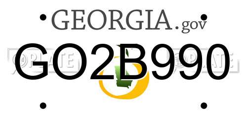 GO2B990 Georgia License Plate