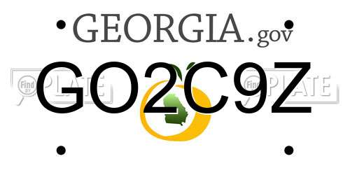 GO2C9Z Georgia License Plate