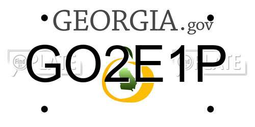 GO2E1P Georgia License Plate