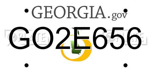 GO2E656 Georgia License Plate