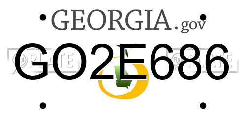 GO2E686 Georgia License Plate