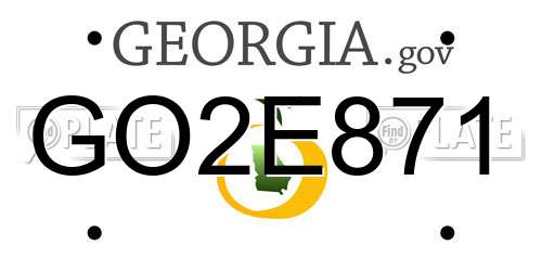 GO2E871 Georgia License Plate