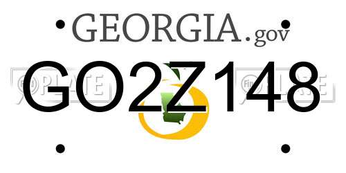 GO2Z148 Georgia License Plate
