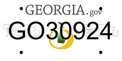 GO30924 Georgia License Plate