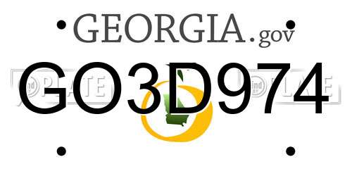 GO3D974 Georgia License Plate