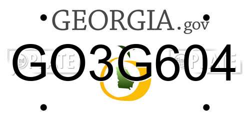 GO3G604 Georgia License Plate