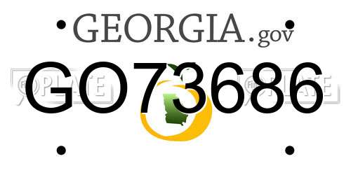 GO73686 Georgia License Plate