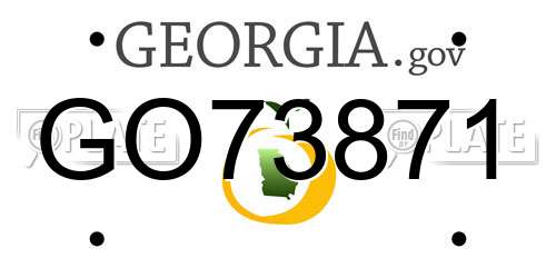 GO73871 Georgia License Plate