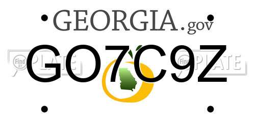 GO7C9Z Georgia License Plate