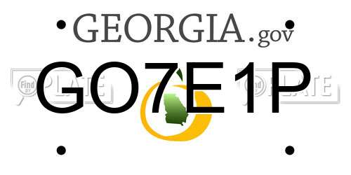 GO7E1P Georgia License Plate
