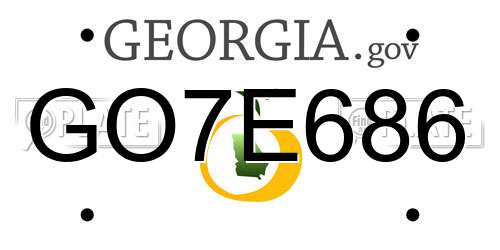 GO7E686 Georgia License Plate