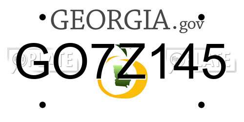GO7Z145 Georgia License Plate