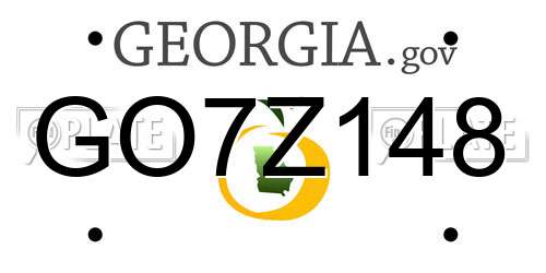 GO7Z148 Georgia License Plate