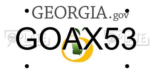 GOAX53 Georgia License Plate