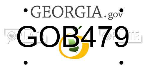GOB479 Georgia License Plate