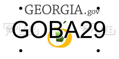 GOBA29 Georgia License Plate