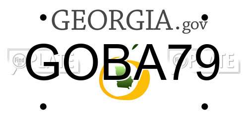 GOBA79 Georgia License Plate