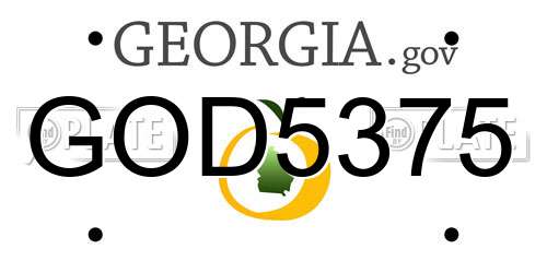 GOD5375 Georgia License Plate