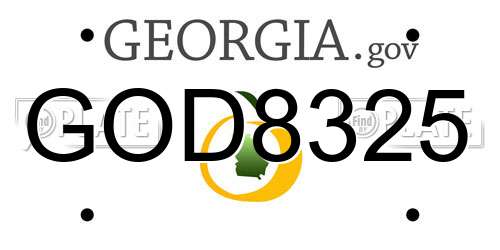 GOD8325 Georgia License Plate