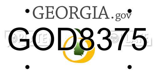 GOD8375 Georgia License Plate